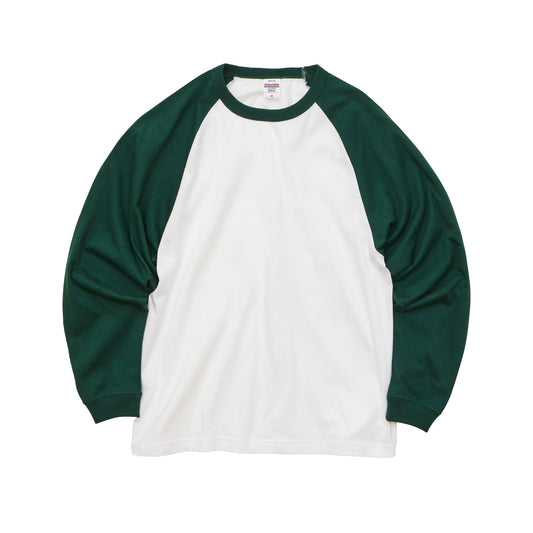 5.6オンス ラグラン ロングスリーブ Tシャツ（1.6インチリブ）
